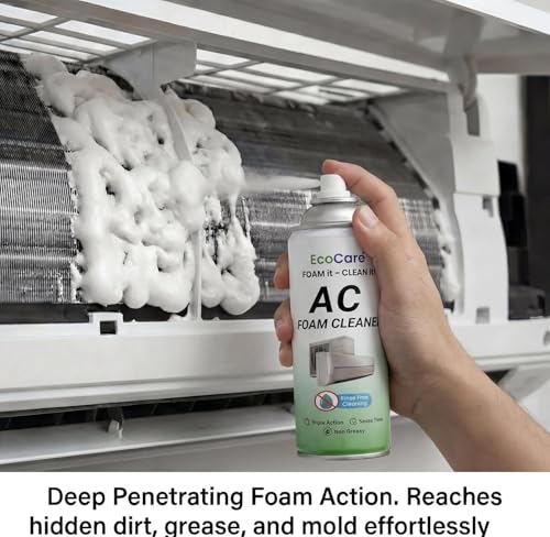 Image of EcoCare Air Conditioner Cleaning Foam Spray For Split AC & Window AC - 500 ml (Pack of 3) | No Rinse Foaming Coil Cleaner For AC Evaporator & Condenser Coil | Removes Dust Mold & Odor