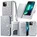 Varikke for iPhone 13 Pro Case Wallet, iPhone 13 Pro Case for Women with Card Holder & Magnetic Detachable Cover & Kickstand Strap Glitter PU Leather Flip Wallet Case for iPhone 13 Pro 6.1