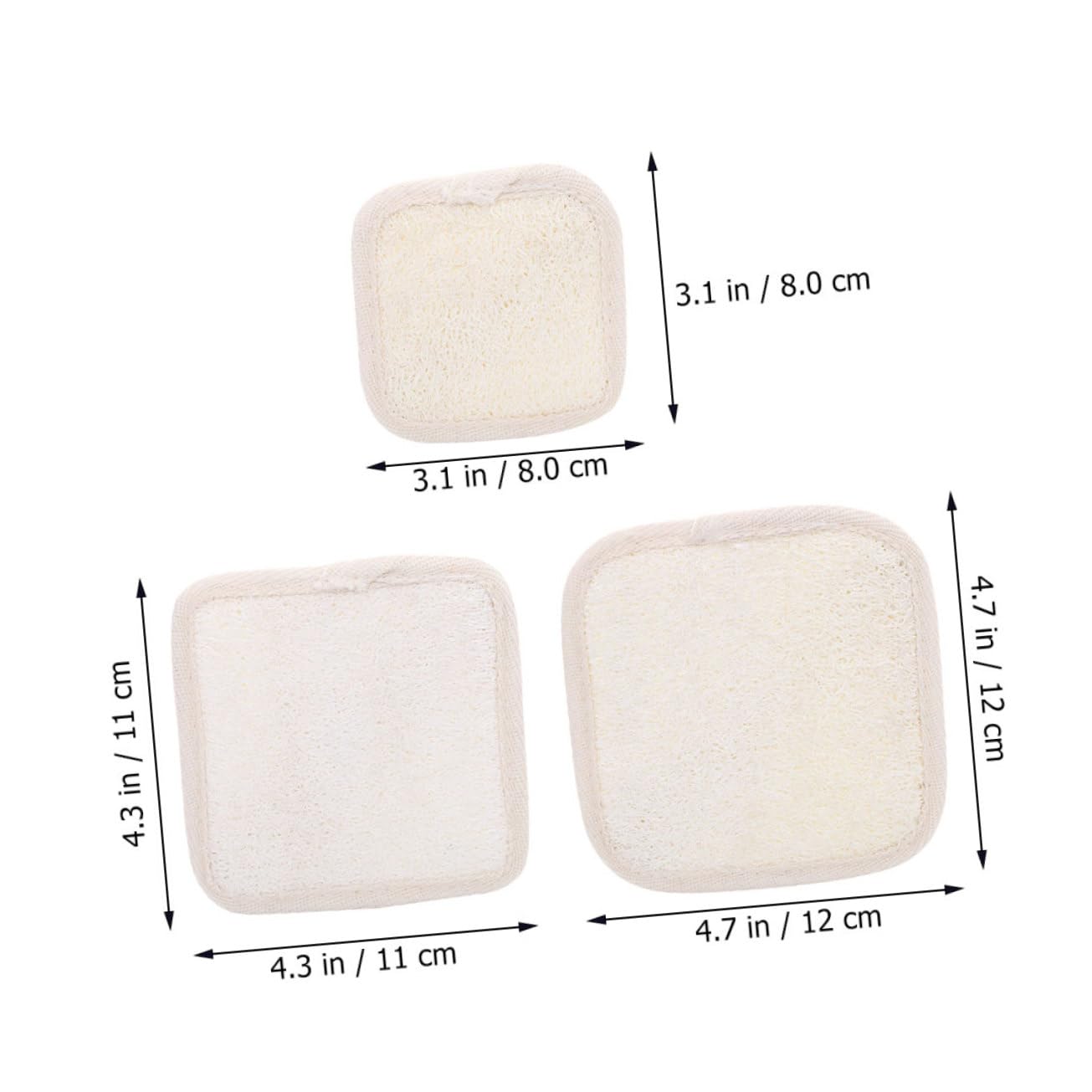FRCOLOR 3pcs Bathing Loofah Sponges for Shower Exfoliation Body Scrubber for Dead Skin Removal and Smooth Skin