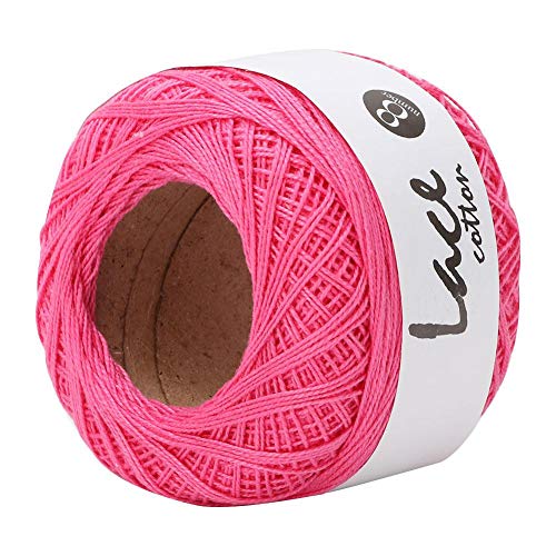 Crochet Yarn Colourful Glitter Cotton Crochet Thread Popular Lace Line Cotton Hand Crocheted Summer Silk Light Thin Line for Hand Embroidery Accessories(Rose red) - Image 3