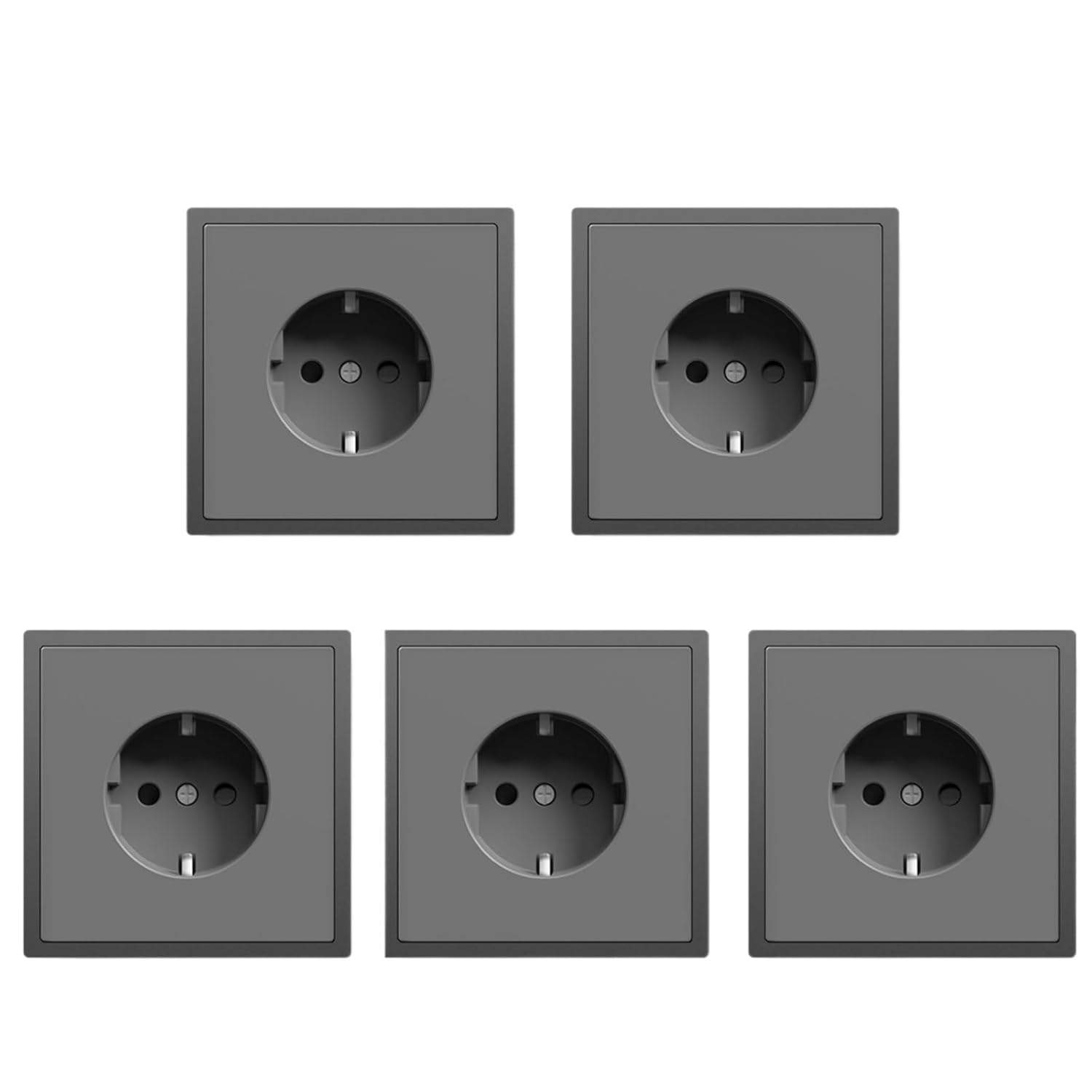 E Series 10 Value Pack Single Wall Power Socket Electrical Outlets Bulk Set White Black Plastic Frame Wall Plugs for Home(1PC White)
