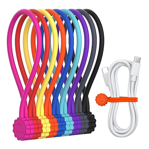 Rich&Ray Magnetic Reusable Silicone Cable Ties,...