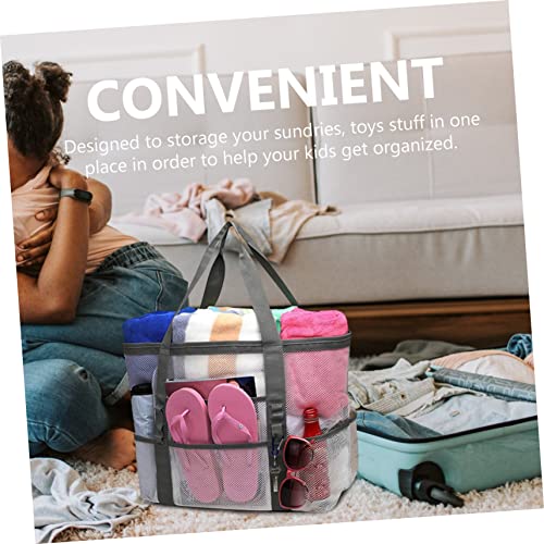 Portable Mesh Shower Tote Bag for Beach Durable Organizer for Bath and Travel Supplies Lightweight Design with Handle for Easy Carrying for Outdoor Use3