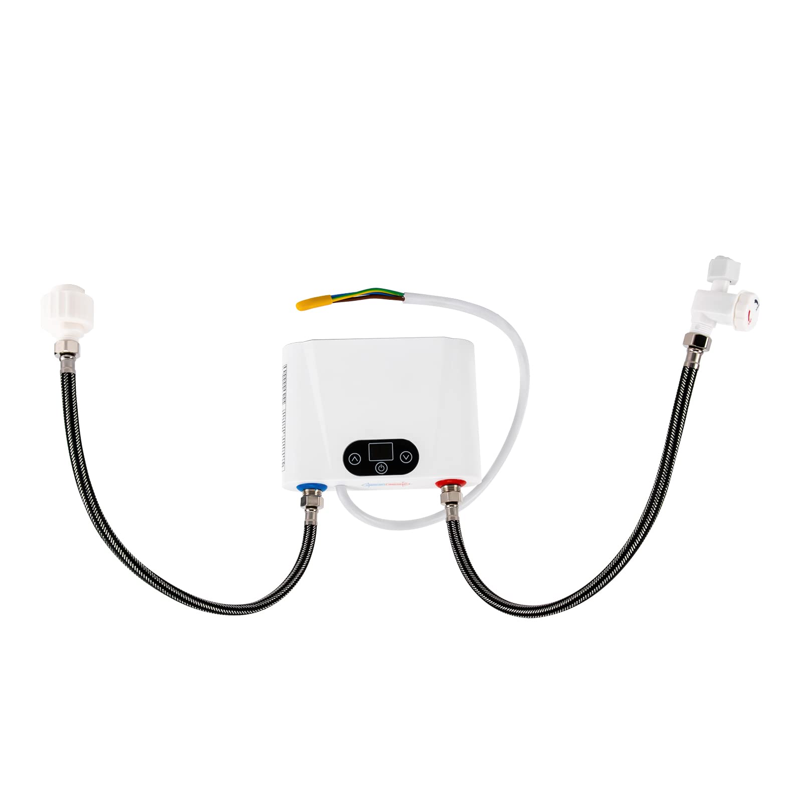 Mini chauffe-eau instantané avec affichage LED 5500 W - Petit chauffe-eau instantané - Chauffe-eau électrique de 30 à 55 °C - Montage mural - Autonome