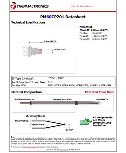 Image of Thermaltronics PM60CP201 Chisel 30deg 1.80mm (0.07in)