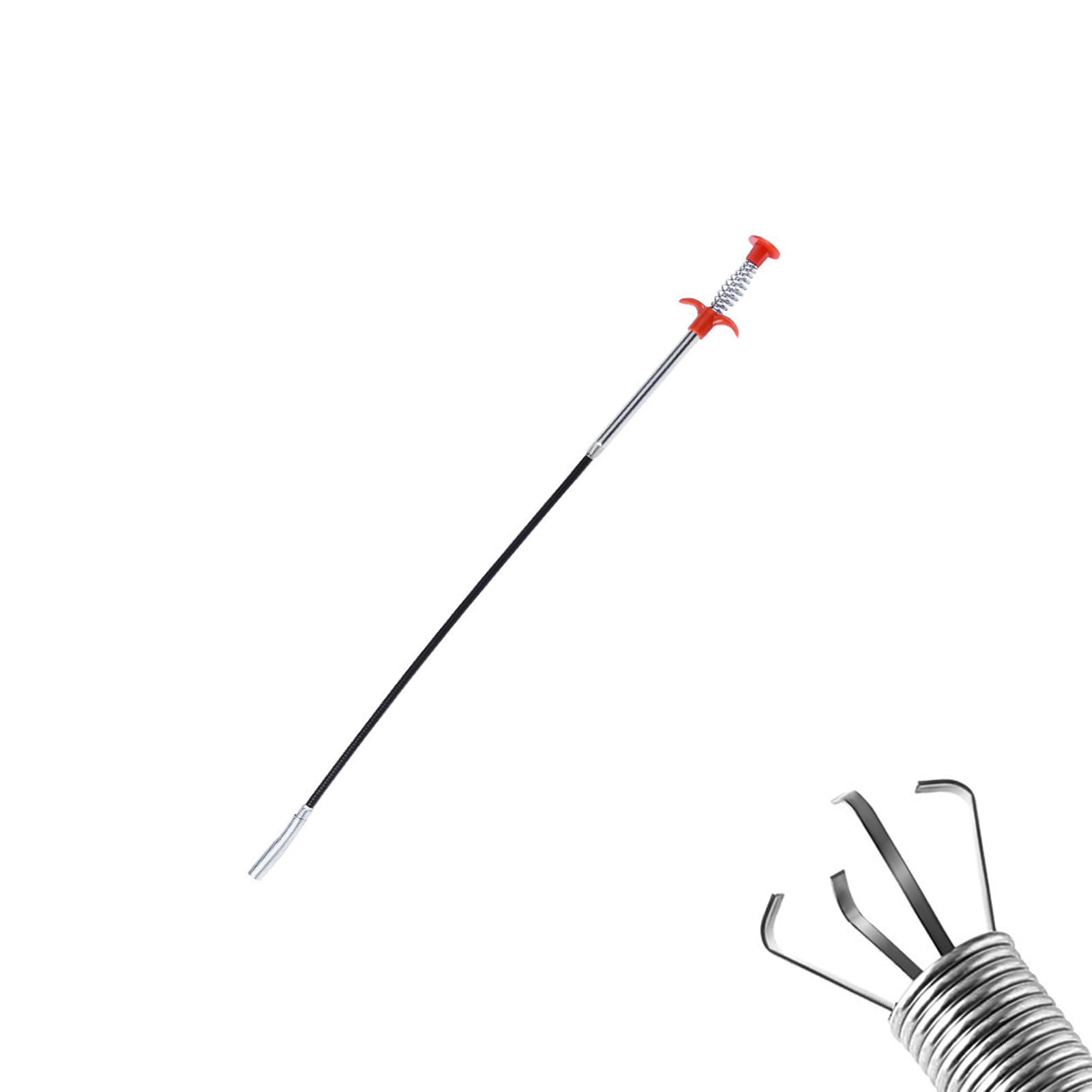 MORETATA Flexible Grabber Claw Pick Up Reacher Tool with 4 Claws, Plumbing Grabber, Bendable Hose Pickup Reaching Assist Tool for Litter Pick, Home Sink, Drains, Toilet(Size:0.9m)