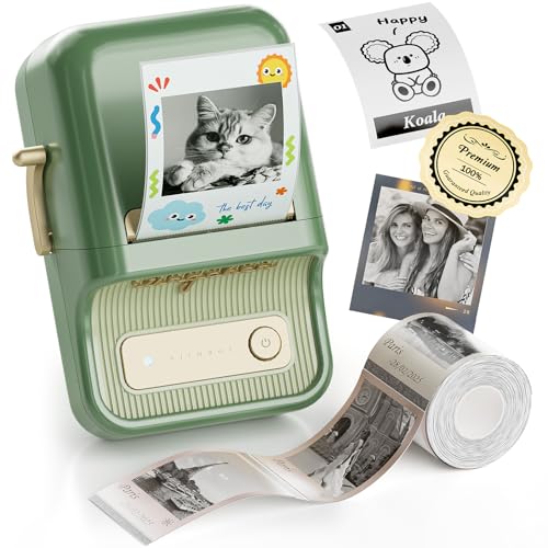Image of NIIMBOT B21 Pro Label Maker, 300DPI HD Label Printer, Ideal for Notes,Photos, Study Graphics, Memo Maker,50x30mm Label(Pine Green)