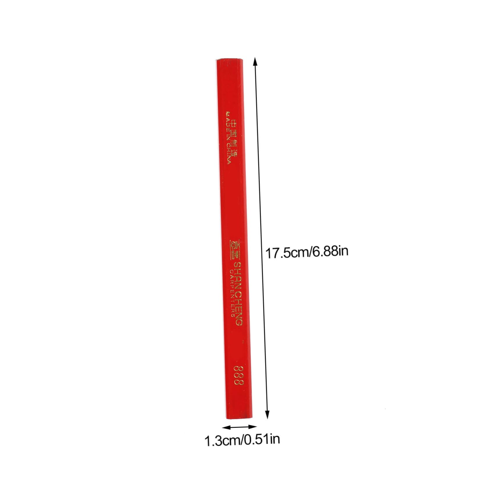 SHINEOFI 72 Stück Bleistift für die Holzbearbeitung Zimmermannsbleistift achteckige Holzbearbeitungsbleistifte Tischler schreiblernbleistift Holzstift flacher Bleistift hölzern rot