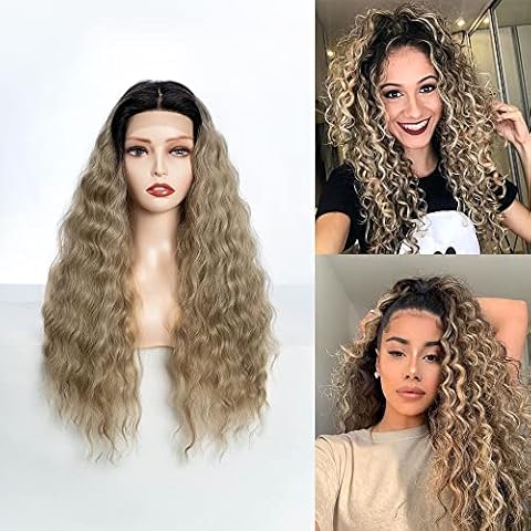 FASHION IDOL Lace Front 13x4 Deep Wave Lace Wig Free Parting Hochtemperatur-Synthetik-Perücken Cover