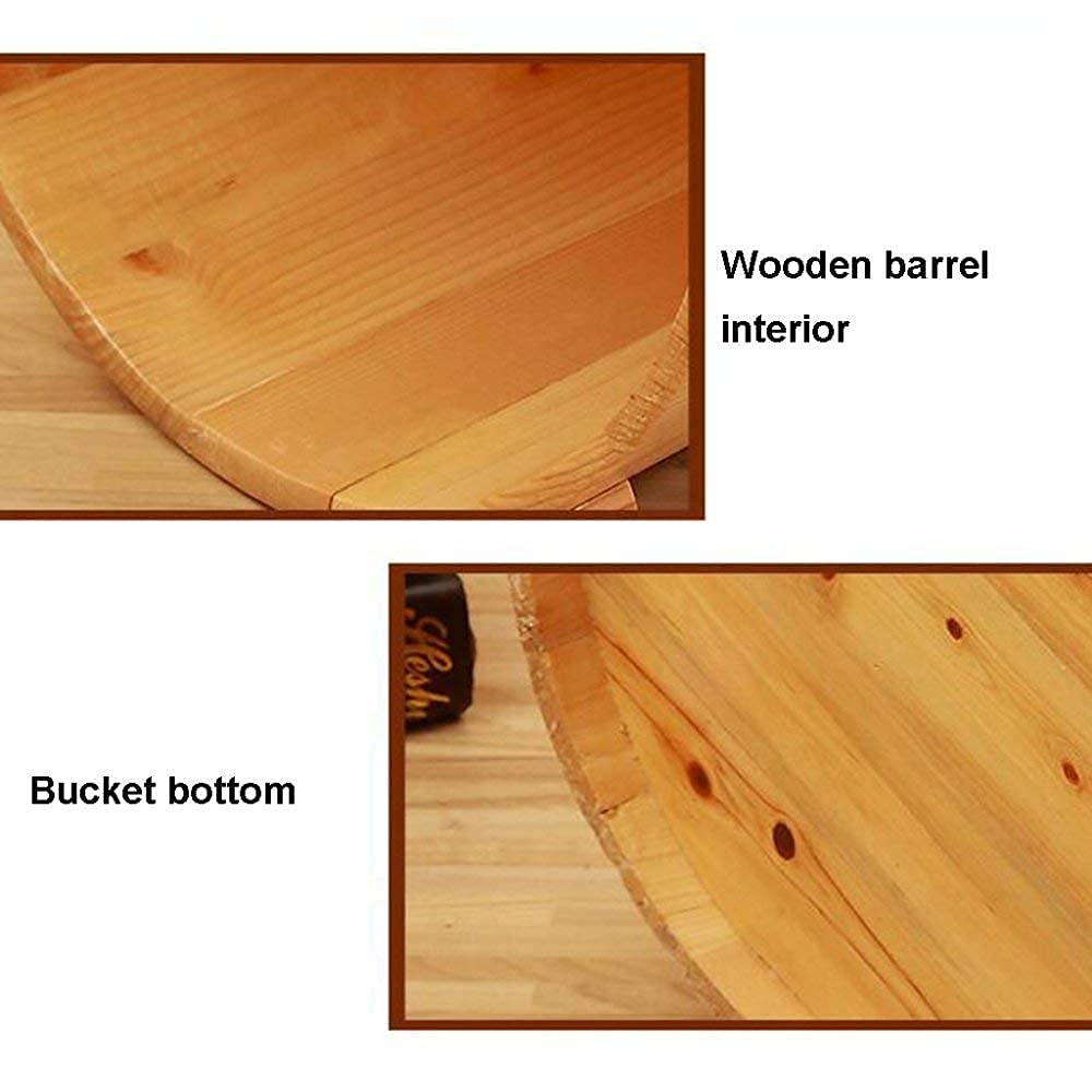 Secchio per Pediluvio in Legno Naturale, Botti di Legno Bacino per Pedicure 21 Cm Pediluvio Fondo Piatto Lato Singolo Pediluvio Barile Pino Decorazione Regalo Comfortable Anniversary