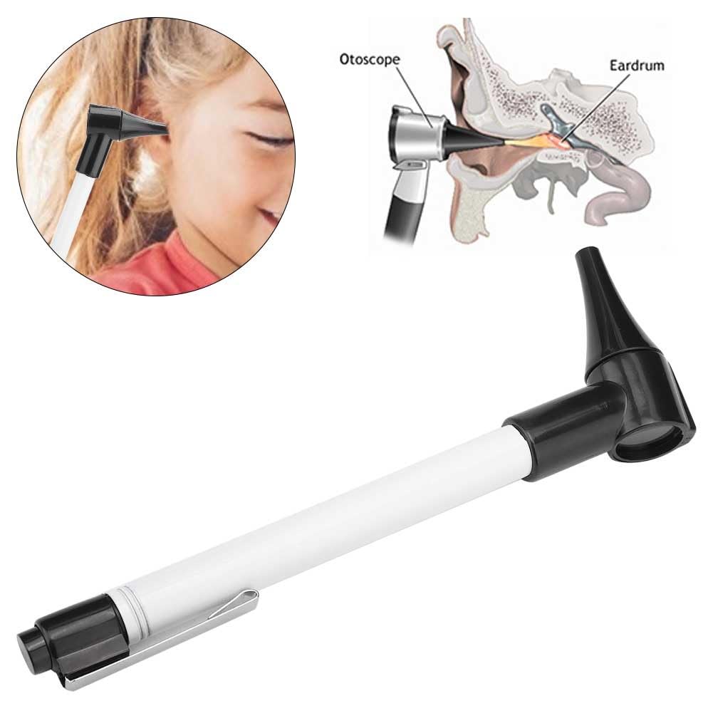 Otoscopio tascabile sottile in acciaio inox, otoscopio portatile con luce LED morbida e 7 punte per specula per bambini, adulti, animali domestici