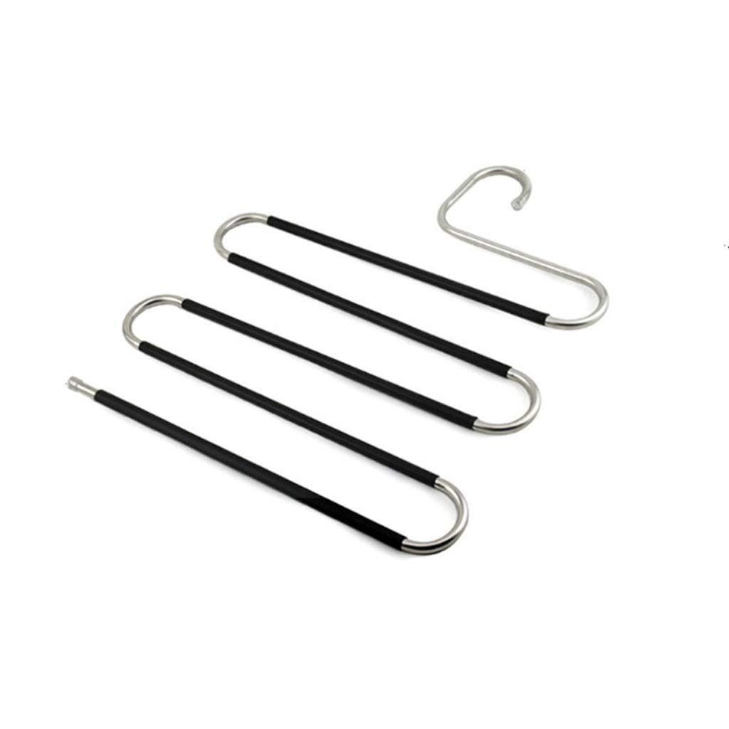 MOBYGKFY 5 layers S Shape Clothes Hangers Pants Storage Hangers Cloth Rack Multilayer Storage Closet Organizer Clothes drying hanger(D)