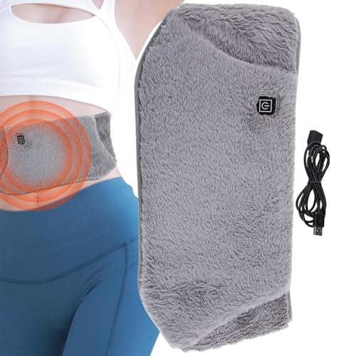 Almohadilla térmica abdominal, calentador eléctrico de 3 niveles con bolsillos para las manos, cinturón de calefacción inalámbrico para mujer para calambres menstruales, para espalda menstrual