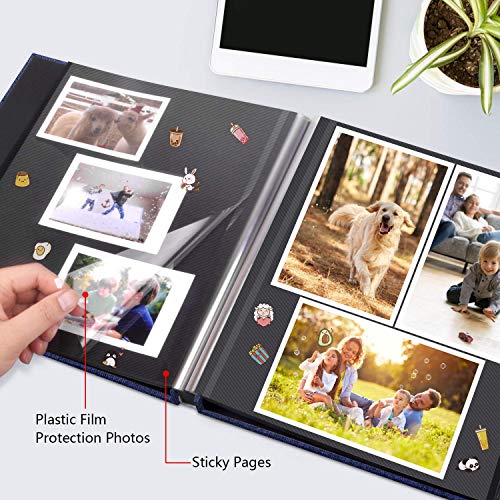 Fotoalben Selbstklebend, Adkwse Fotoalbum zum Selbstgestalten, Album Fotobücher DIY Scrapbook Groß mit 60 Schwarz Seiten… – Bild 6