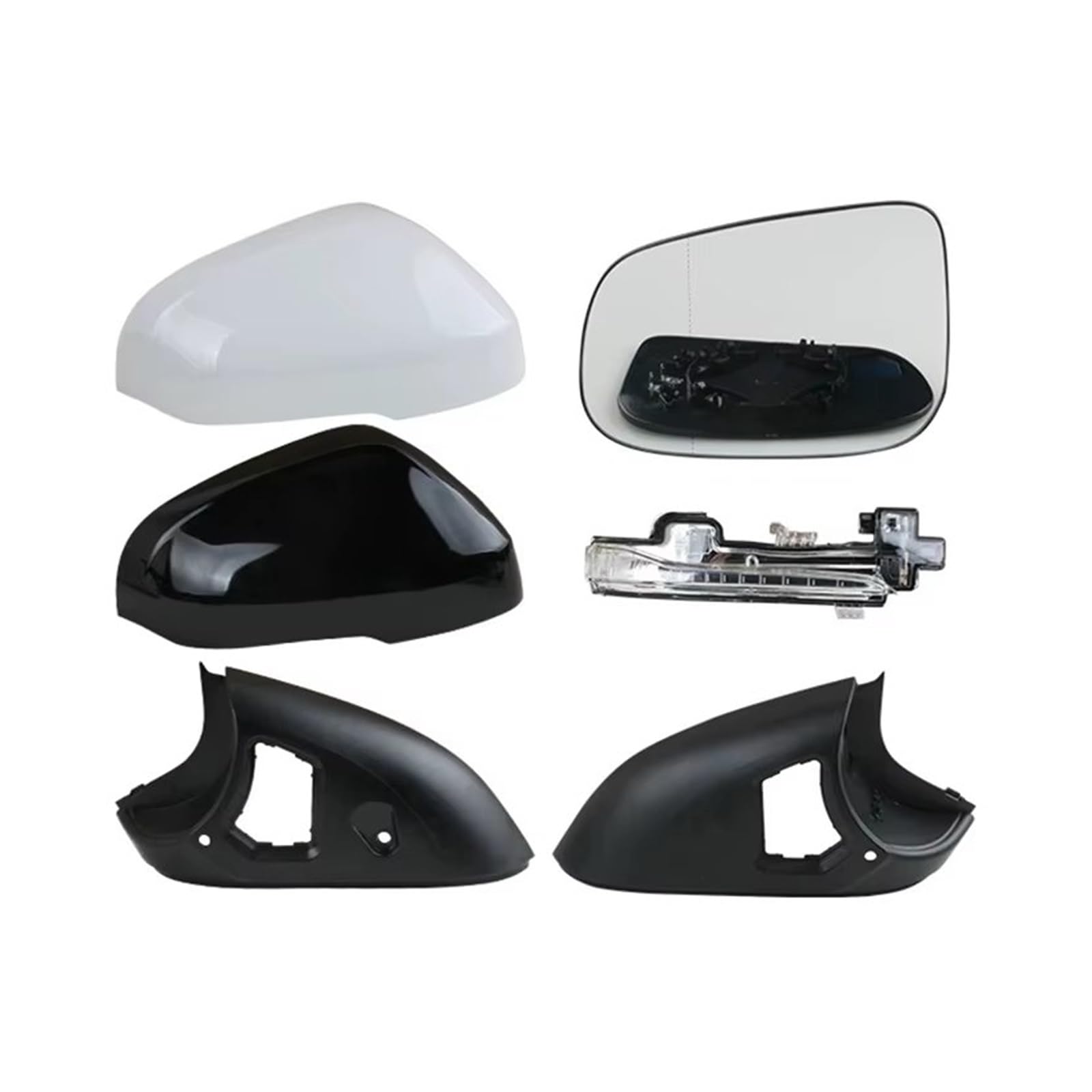 Cristal Espejo Reemplazar Para Volvo S60 V60 2011-2018, Marco Cubierta Cristal Espejo Retrovisor Calefactable Señal Giro Inferior(Silver Cover Left)
