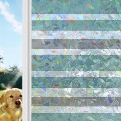 Vinilo para ventana privacidad Rainbow Green 19.6x39.3 pulg miniatura 1