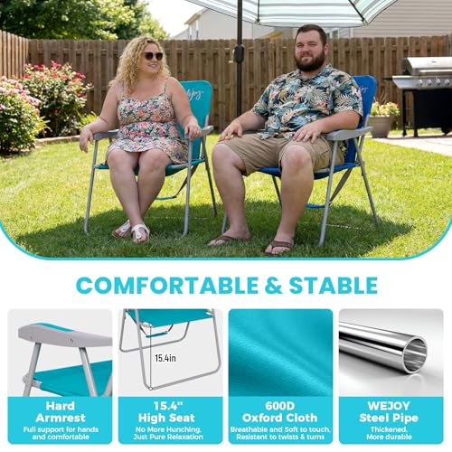 WEJOY Silla de Playa Plegable para Adultos, Respaldo Alto, Ligera para Camping y Jardín miniatura 5