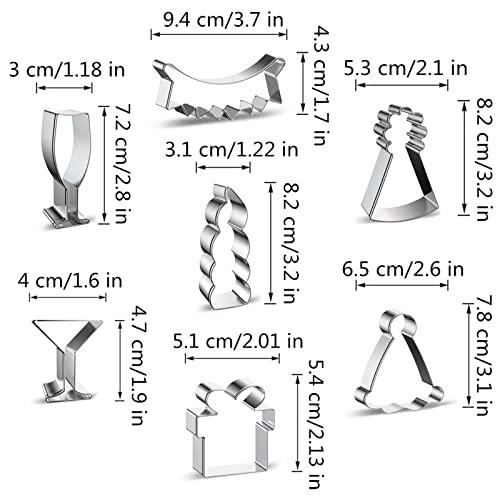 Birthday Party Series Cookie Cutters Set Of 7 Pcs, Stainless Steel Holiday Party Theme Cookie Cutters Fondant Baking Molds #TOP2