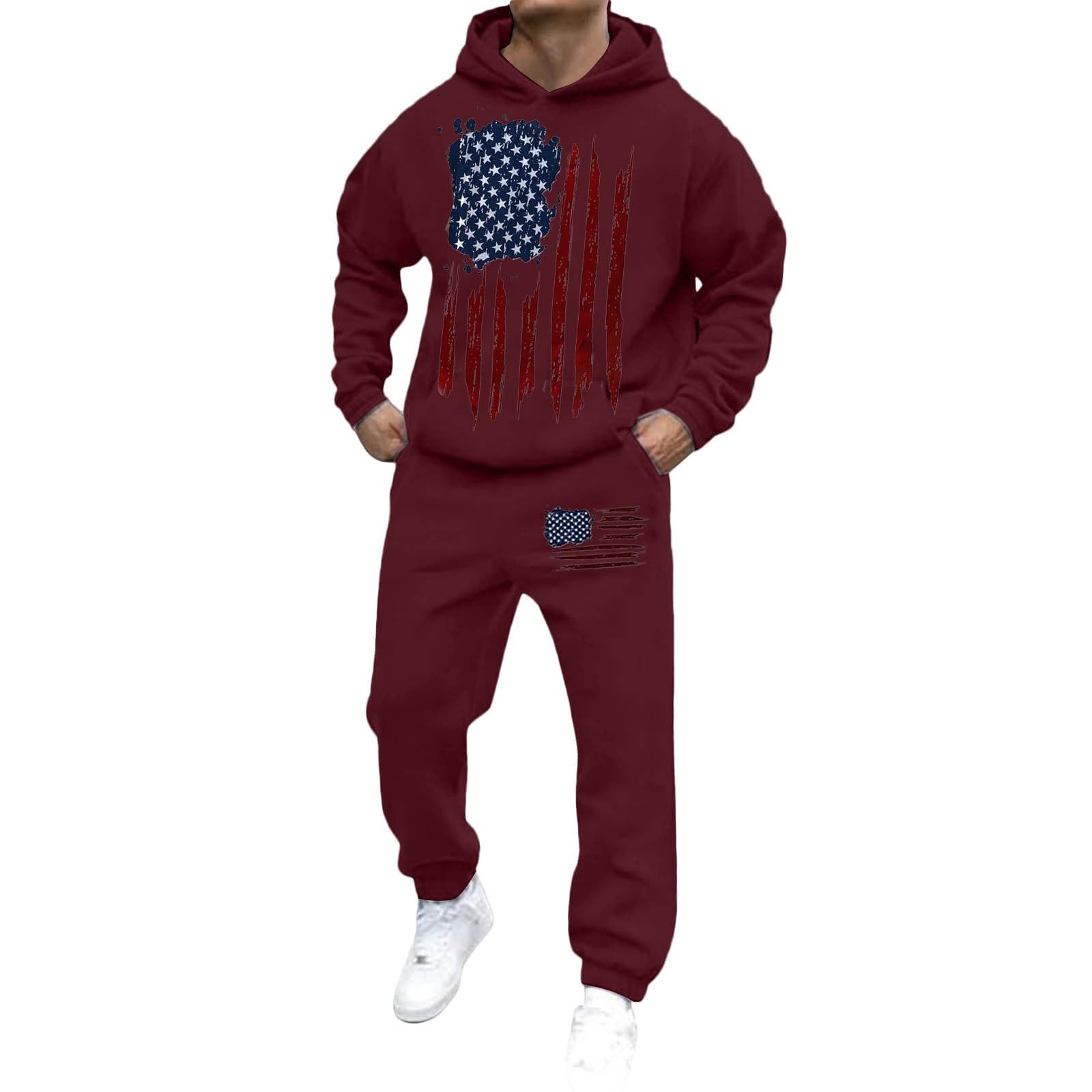 Uomo Casual Moda Allentato 3D Stampato Felpa Con Cappuccio Pantaloni Set Completo E Cravatta Felpa Con Cappuccio Uomo