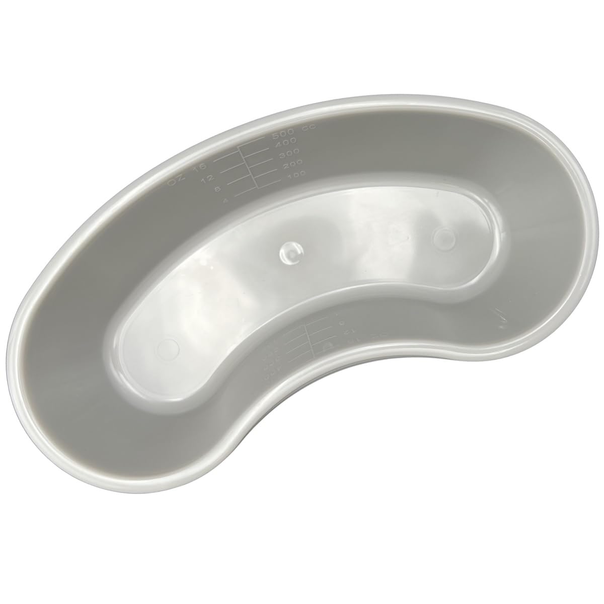 Comfort Axis Kidney Shaped Emesis Plastic Basin with Graduations, 16 Ounces, 12 Pack, Grey