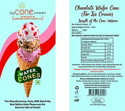 Image of The Cone Company-Wafer cones (CHOCOLATE, 150 MM) (10 PCS)
