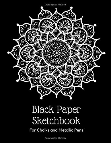 Black Paper Sketchbook for Chalks and Metallic Pens - 8.5 x 11: Black paper note pad for drawing with chalks and metallic pens. Large Black Paper ... Sketch book with black pages for adults