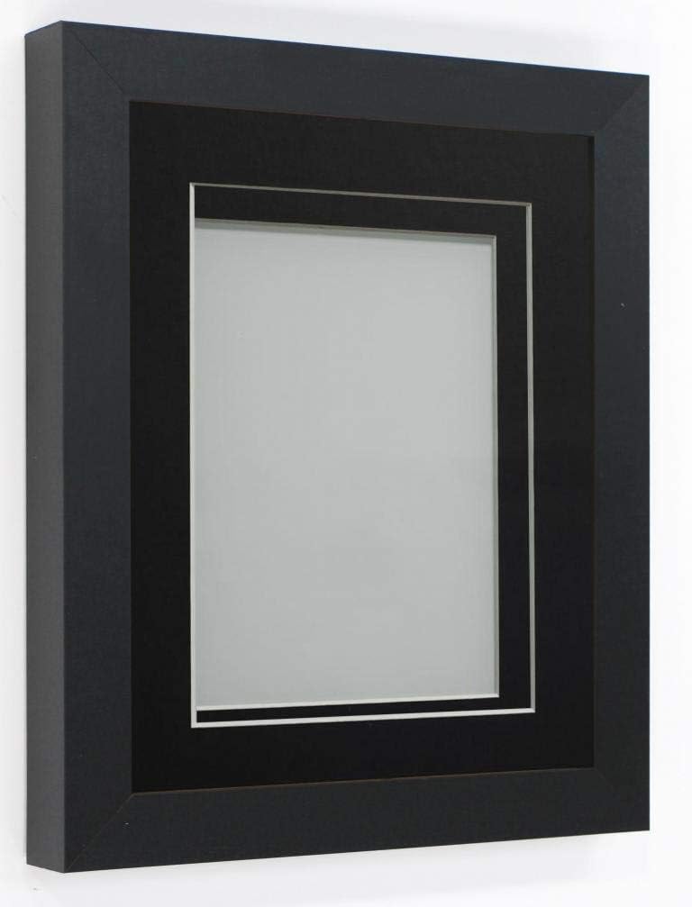 Frame Company Rickman Box 3D Photo Frame, Wood, Black with Black Mount