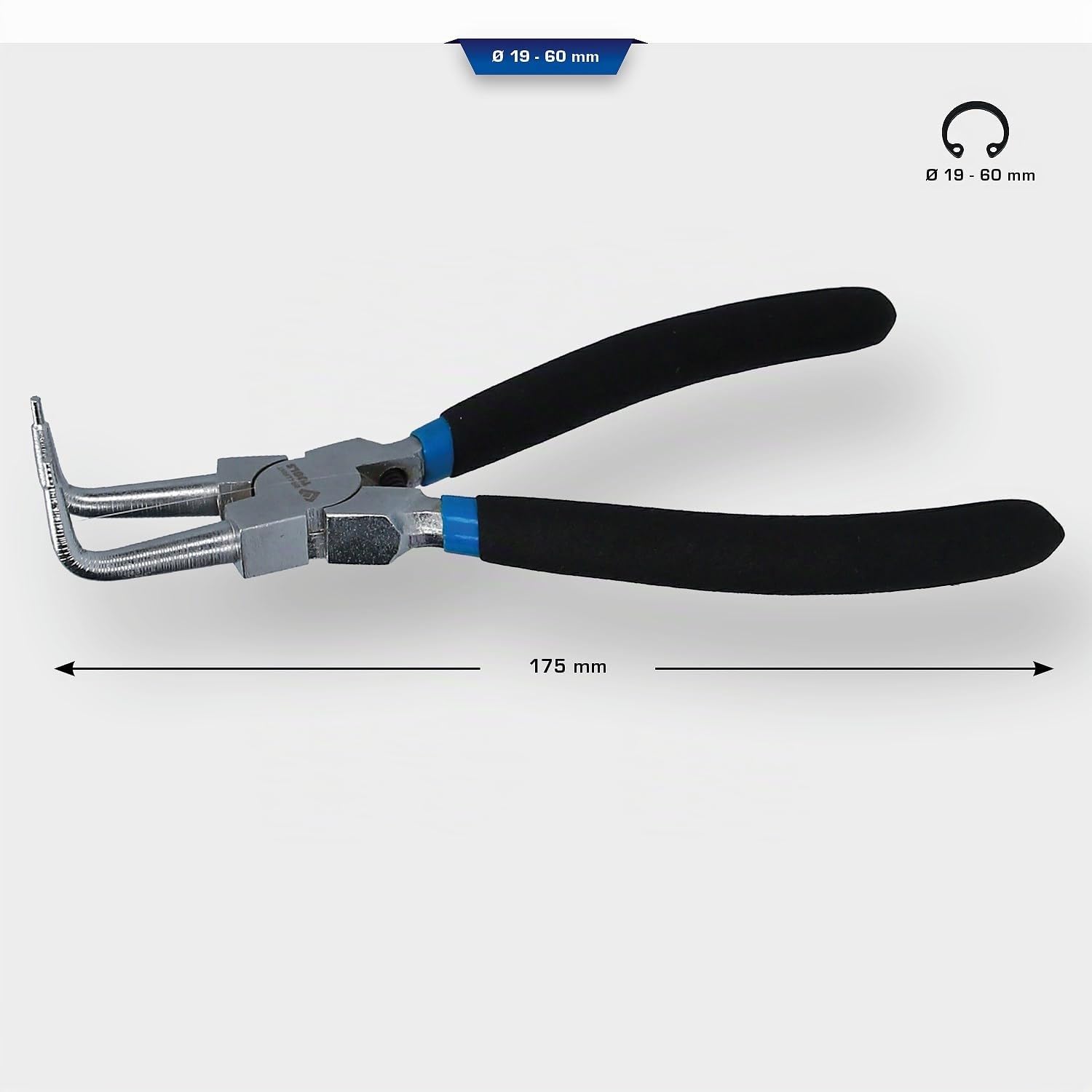 BRILLIANT TOOLS BT067004 Pinza per anelli Seeger per anelli di fissaggio interni, piegata, 175 mm [Powered by KS TOOLS]