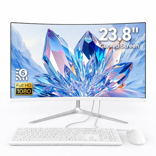 Image of 23.8inch Curved All-in-One PC, Adjustable Tilt Screen, Ultra-Slim