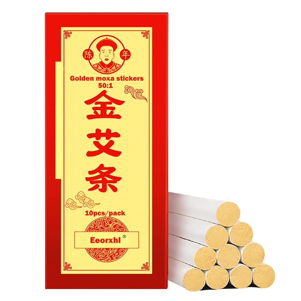Pure Moxa Sticks, Handmade Pure Mild Moxibustion Rolls for Neck Knee Back Waist, 10pcs/Pack 艾草灸條