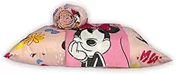 Jogo de Cama Microfibra Solteiro Estampado Minnie 1,40 m x 2,20 m Com 3 peças