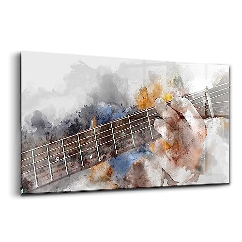 Peinture sur verre Guitare Wallfluent 140x70cm décoration murale