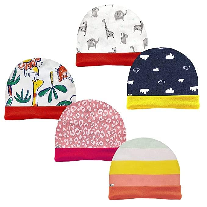Newborn Baby Cotton Beanie Hat Cap Multicolour-image-20