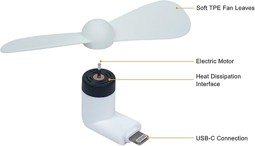 Miniatura 4 de Ventilador, paquete de 6 mini ventiladores de teléfono celular, portátil, colorido y potente, compatible con iPhone 14/14Pro Max/13/13 Pro Max/12/12