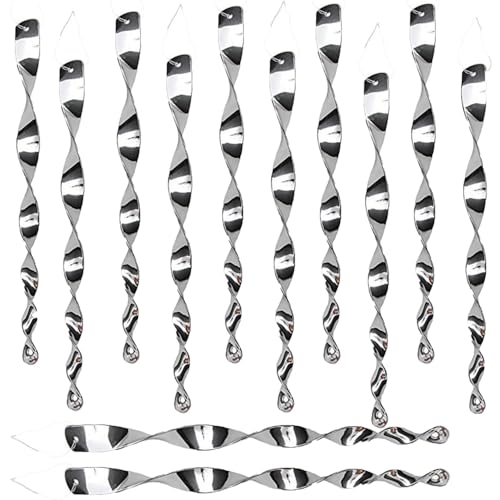 RXKFIGX 12 Pièces Répulsif Oiseaux Réfléchissant 360 Degrés Spirale Réfléchissante 30cm Répulsif Pigeons Effaroucheur d'oiseaux pour Balcon...