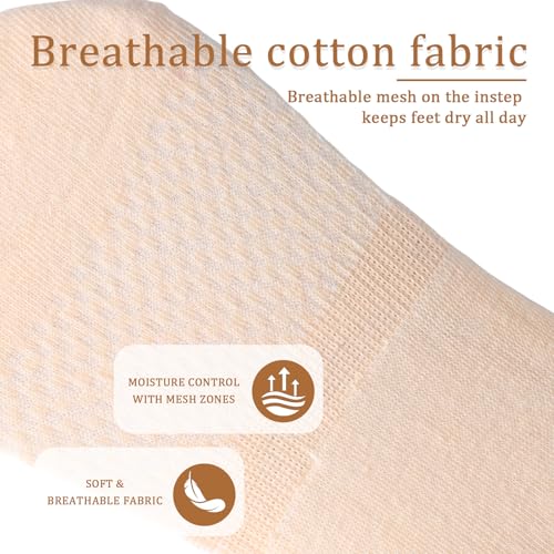 panthra Womens Low Cut No Show Socks,No Show Socks Womens for Flats,Non Slip Liner,Breathable Cotton for Loafers Flats 7 Pairs3