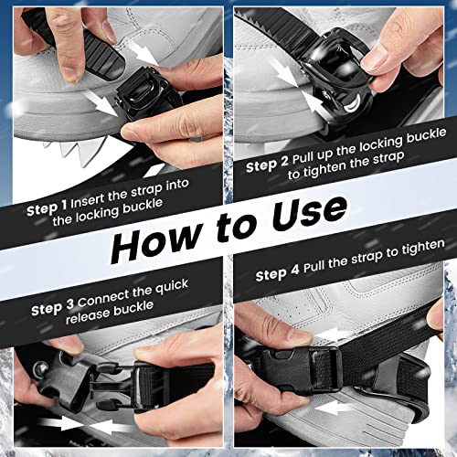 Gymax Snow Shoes, 21/25/30 Inch 3 In 1 Snowshoes Trekking Poles Bundle For Men & Women, Lightweight Aluminum All Terrain Snowshoes Set With Fully Adjustable Binding & Carry Bag (21", Silver) #TOP2