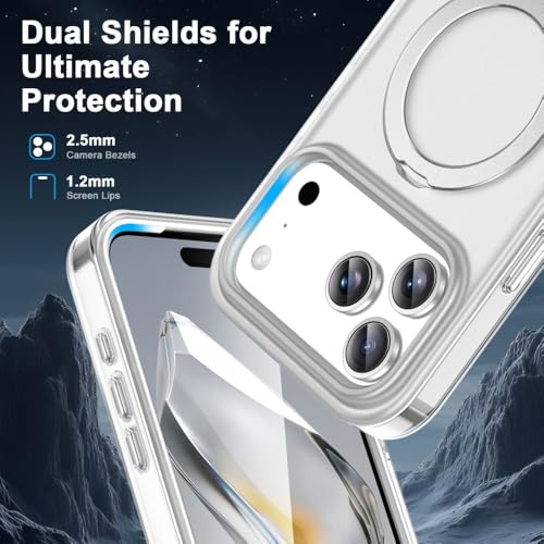 Coque iPhone 14 silicone rigide rose avec anneau support écran et protection arrière - 3