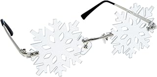 1 Par De Óculos De Sol Floco De Neve Óculos De Sol Sem Aro Floco De Neve Acessórios De Baile Óculos De Floco De Neve Armação De Metal Óculos De Sol Para Homens Óculos De Sol Para
