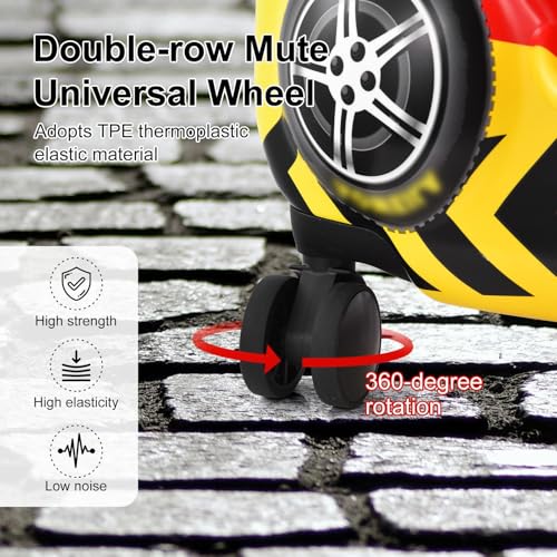 24 In Kids Luggage with Wheels,kids ride on luggage,riding suitcase for kids with Adjustable Handle,Combination Lock and Safety Belt for Girls Boys Aged 6-12 Years Old,Red4