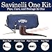 Savinelli One Kit - Handmade Italian Briar Wood Pipe, Blue Zipper Pouch, Cleaners, Czech Pipe Tool, 6mm, Zulu Shaping, Rusticated Finish, 404