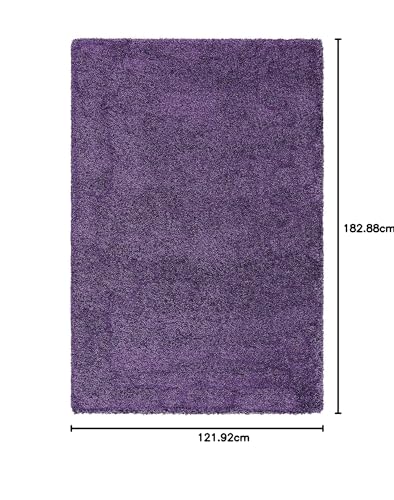 Image of Urban Modern Decor Featuring Soft Shaggy Carpet & Rug for Your Bedroom and Livingroom [Size-4x6 feet & Color-Purple].