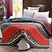 Exclusivo Mezcla Luxury Reversible 100% Cotton Paisley Boho Stripe Quilted Twin Size Bed Blanket 60" x 80" Machine Washable and Dryable
