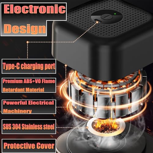 Ahumador de bebidas recargable eléctrico con encendedor integrado y maderas 5