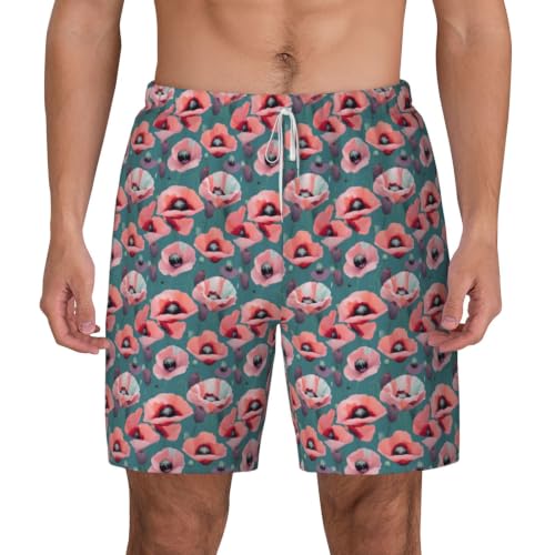 Short de bain pour homme coquelicots pastel léger vêtement de plage