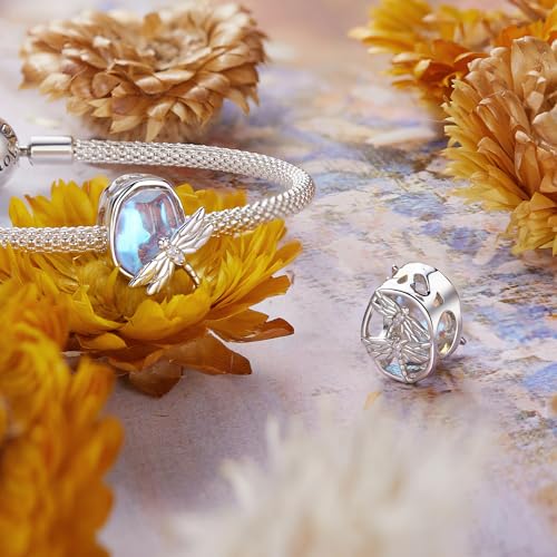 MUNDELL Authentic 925 Sterling Silver Sun Butterfly Heart Moon Lotus Shiny CZ Pendant Charm for Original Charm Bracelet or Bangle4