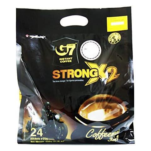 Trung Nguyen — G7 Strong X2 3 in 1 Instant Coffee — Roasted Ground Coffee Blend w/Non-dairy Creamer and Sugar — Strong and Bold — Instant Vietnamese Coffee (24 Single Serve Packets) Cover