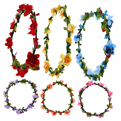 VALICLUD 6個梅花冠 花のヘッドバンド 結婚式用 フラワーリース ヘアアクセ