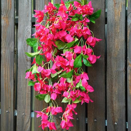 Image of Nutts Artificial Bougainvillea Silk Vines Creepers Hanging Flower Garland for Wedding & Home Decoration, Flower Garland (2, Bougainvillea Creeper (Pink))