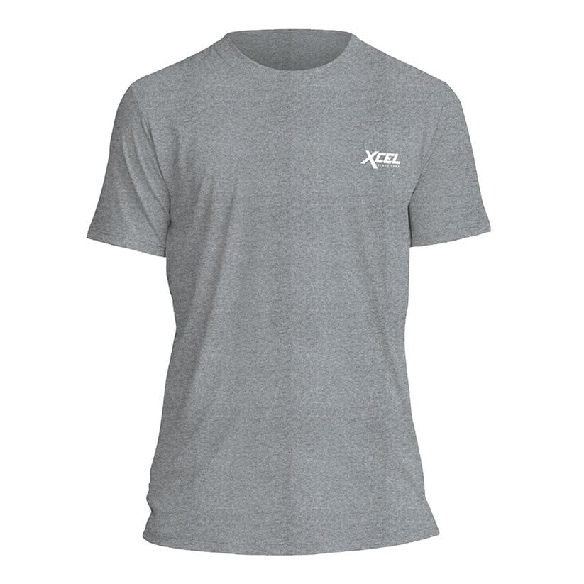 XCEL Youth Premium Stretch Short Sleeve Rashguard (Heather Grey, 12)